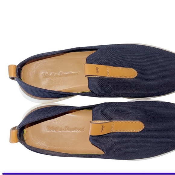 Wolf & Shepard Swift Knit Loafer Navy Sz 13 Slip-On Tan Leather Comfort Preppy main image 8